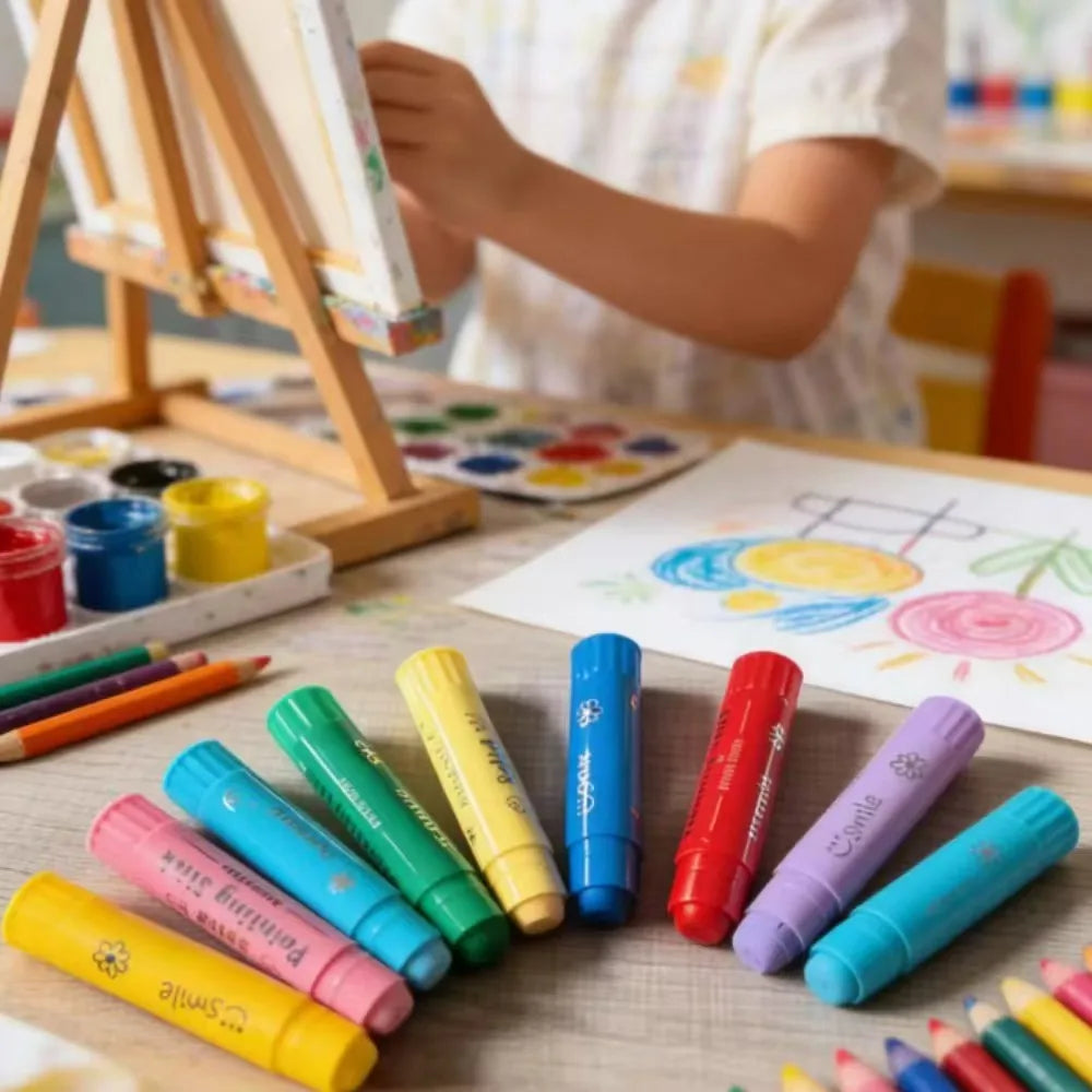 Solid Paint Sticks Set — Washable Colors for Kids & Students