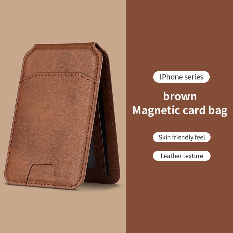 MagSafe Magnetic Leather Wallet Case for iPhone 16 15 14 13 12 Pro Max — Card Holder