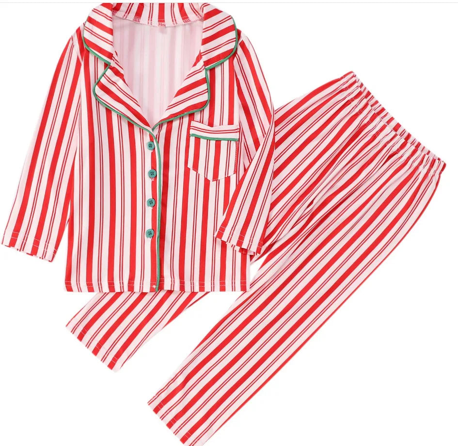 Matching Striped Christmas Family Pajamas for Adults, Kids, Babies & Dogs