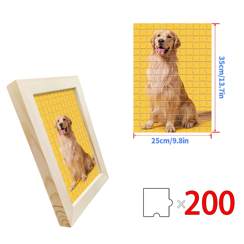 Personalized Custom Photo Puzzle with Frame — DIY Memorial Gift for Family