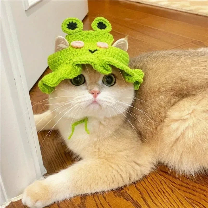 Cute Floral Pet Hat for Cats & Small Dogs