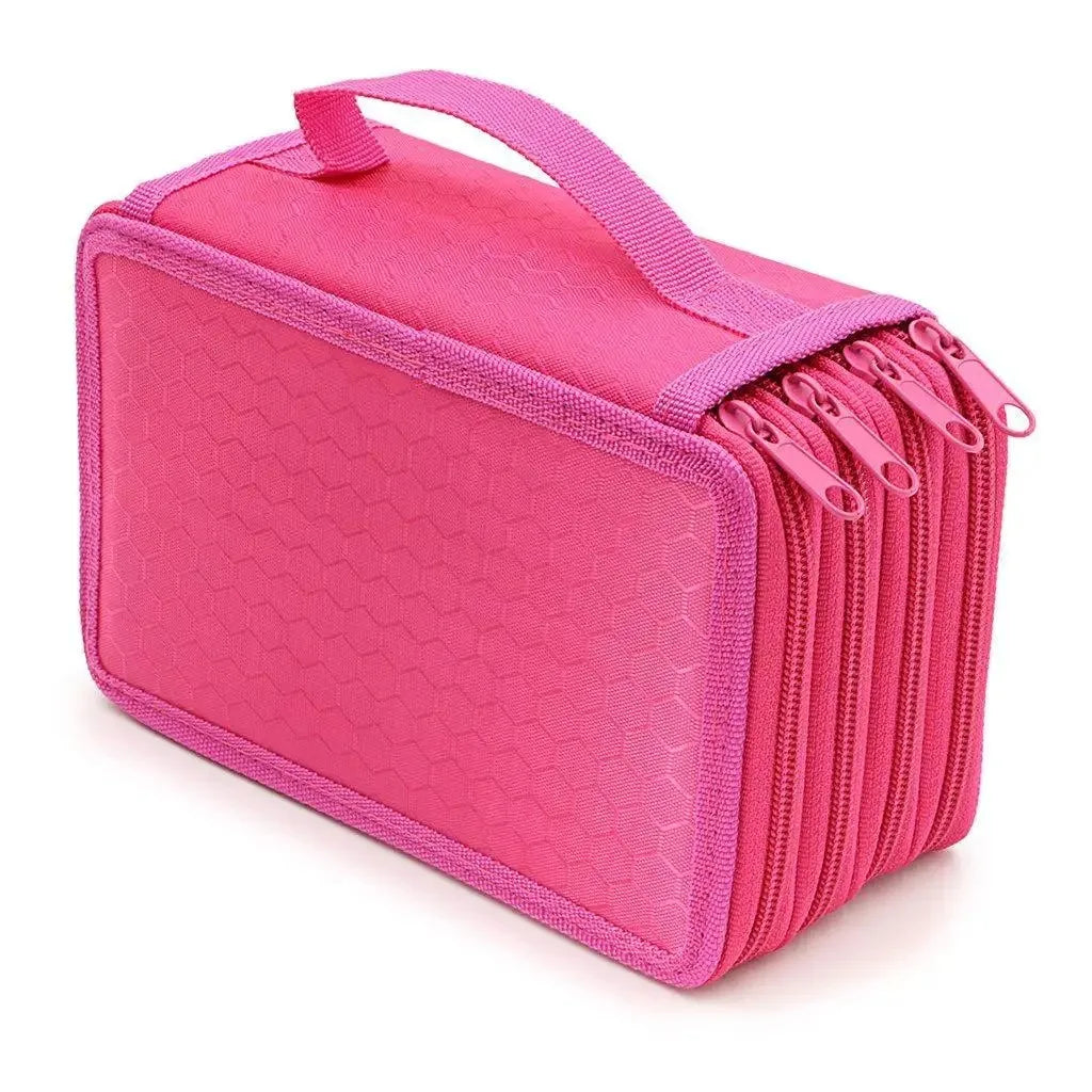 72 Holes Four Layers Pencil Case — Large Capacity Kawaii Pen Storage Bag