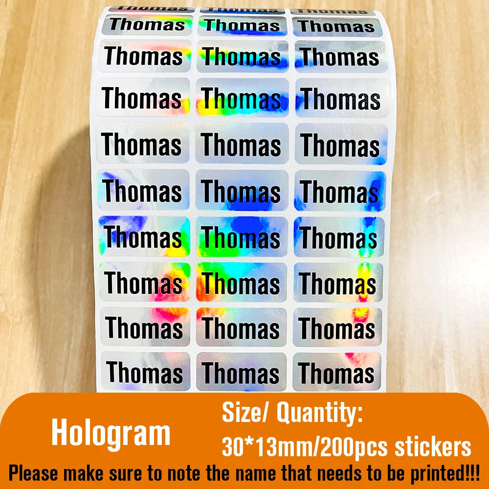 Personalized Kawaii Name Tag Stickers — Waterproof Custom Labels for Kids School & Bottles