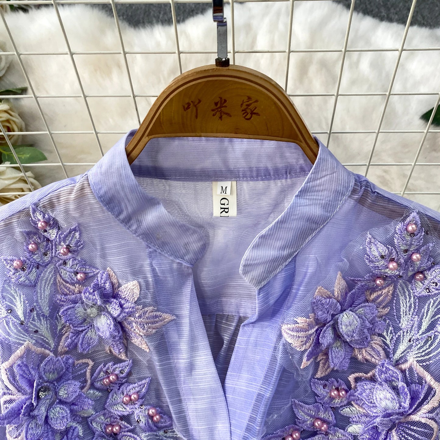 Elegant French Style round Neck Long Sleeve Dress Women's Spring Autumn Heavy Work Floral Embroidery A-Line Skirt Dress