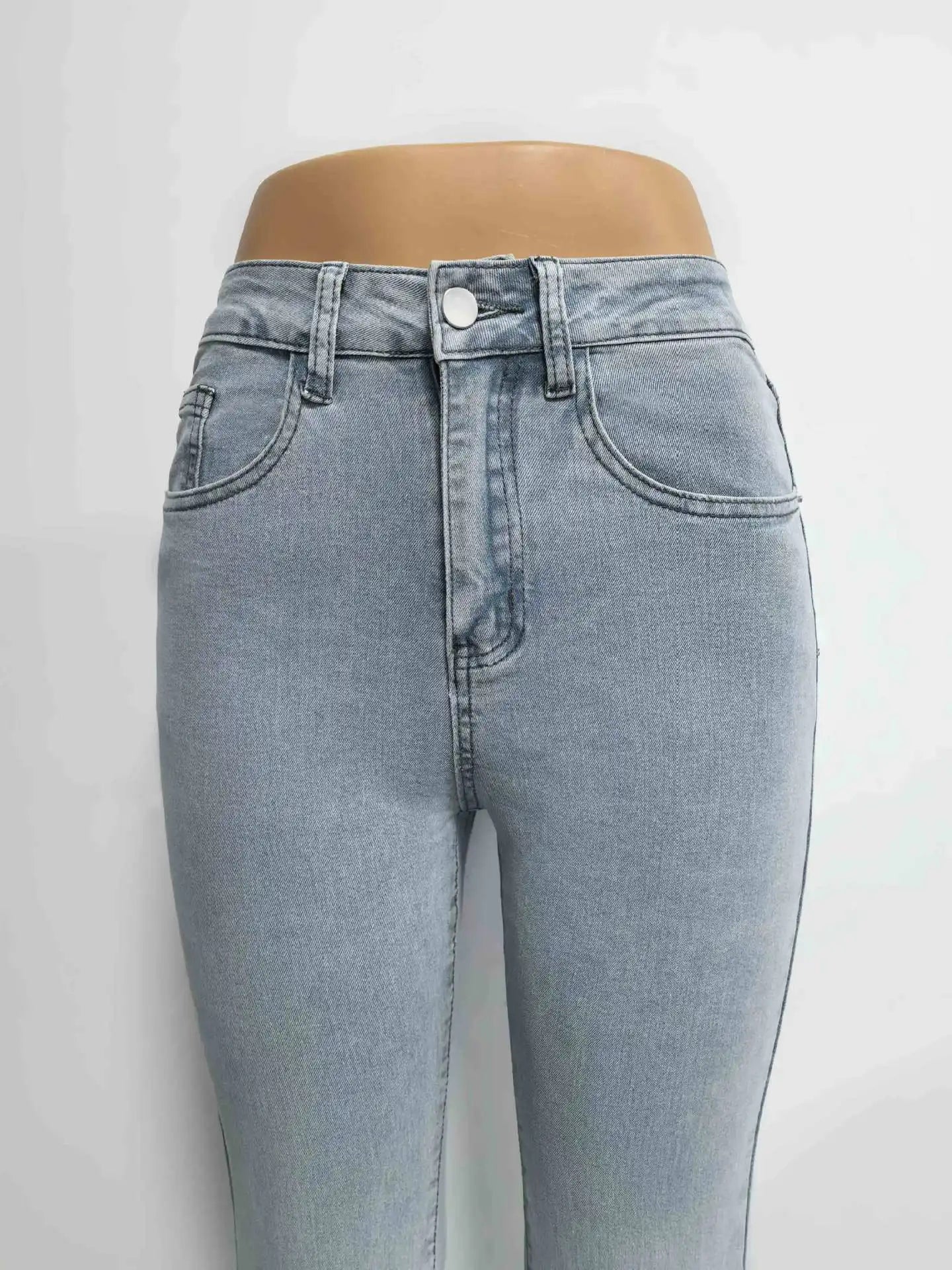 Women's High Waist Flared Jeans — Stretch Slim Fit Street Style