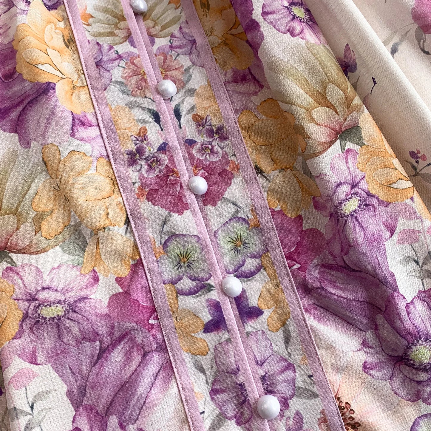 Women's Romantic Print Lantern Sleeve Dress — Belted Split Maxi