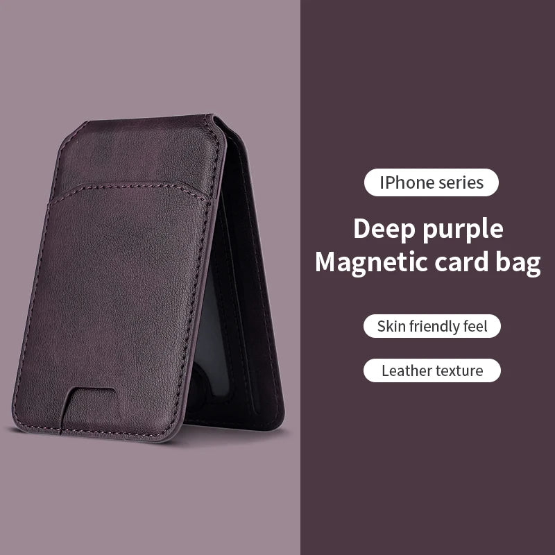 MagSafe Magnetic Leather Wallet Case for iPhone 16 15 14 13 12 Pro Max — Card Holder