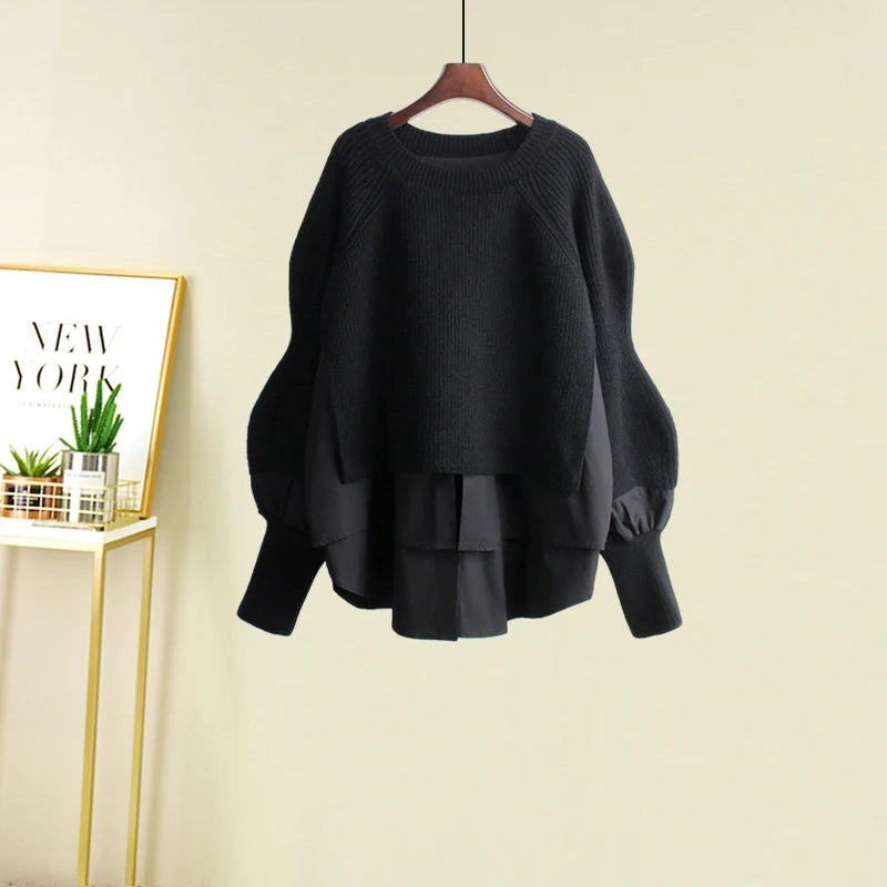 Women's Sweater & Skirt Two-Piece Set — Retro Casual Chic