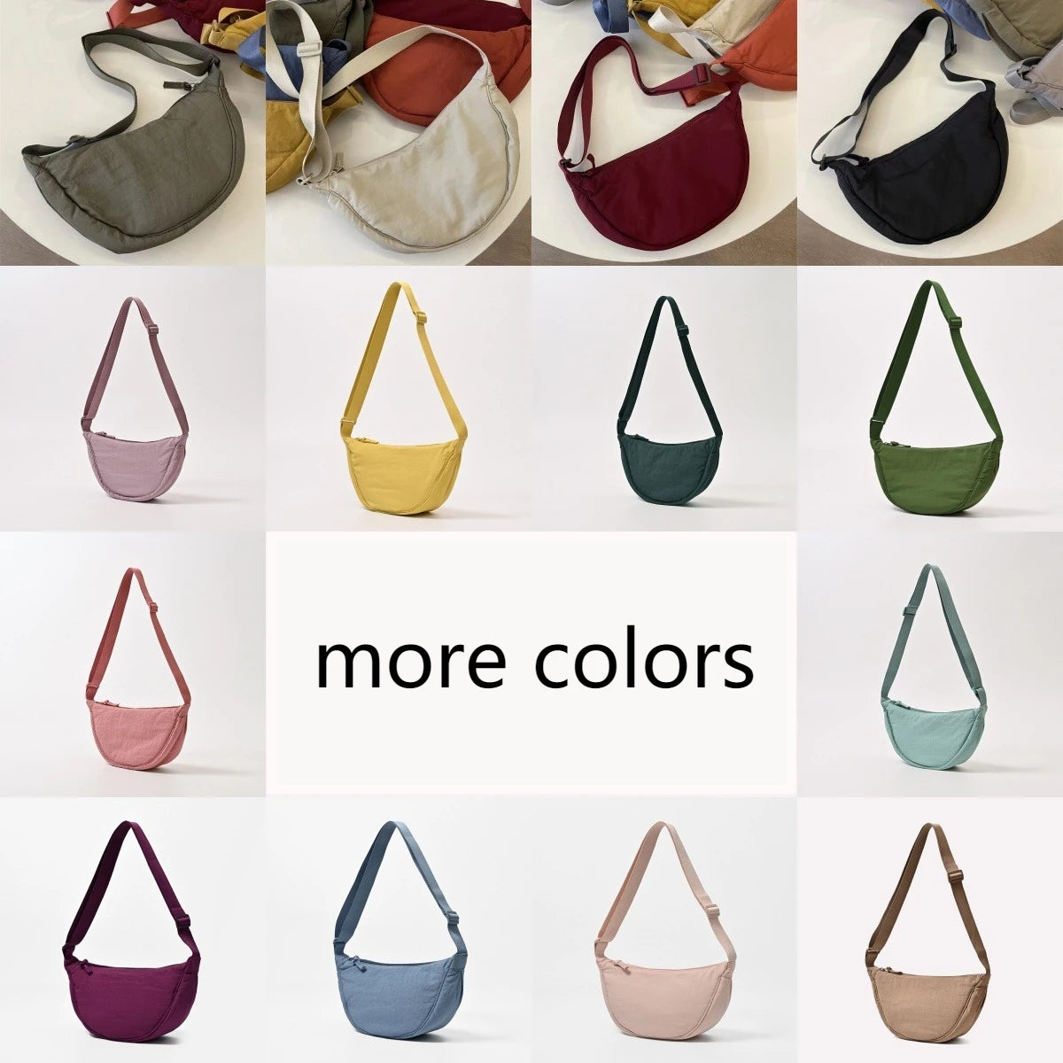 Nylon Hobos Women's Shoulder Dumpling Bag Large Capacity Travel Crossbody Half Moon Bags Outdoor Phone Pouch Handbags Wholesale