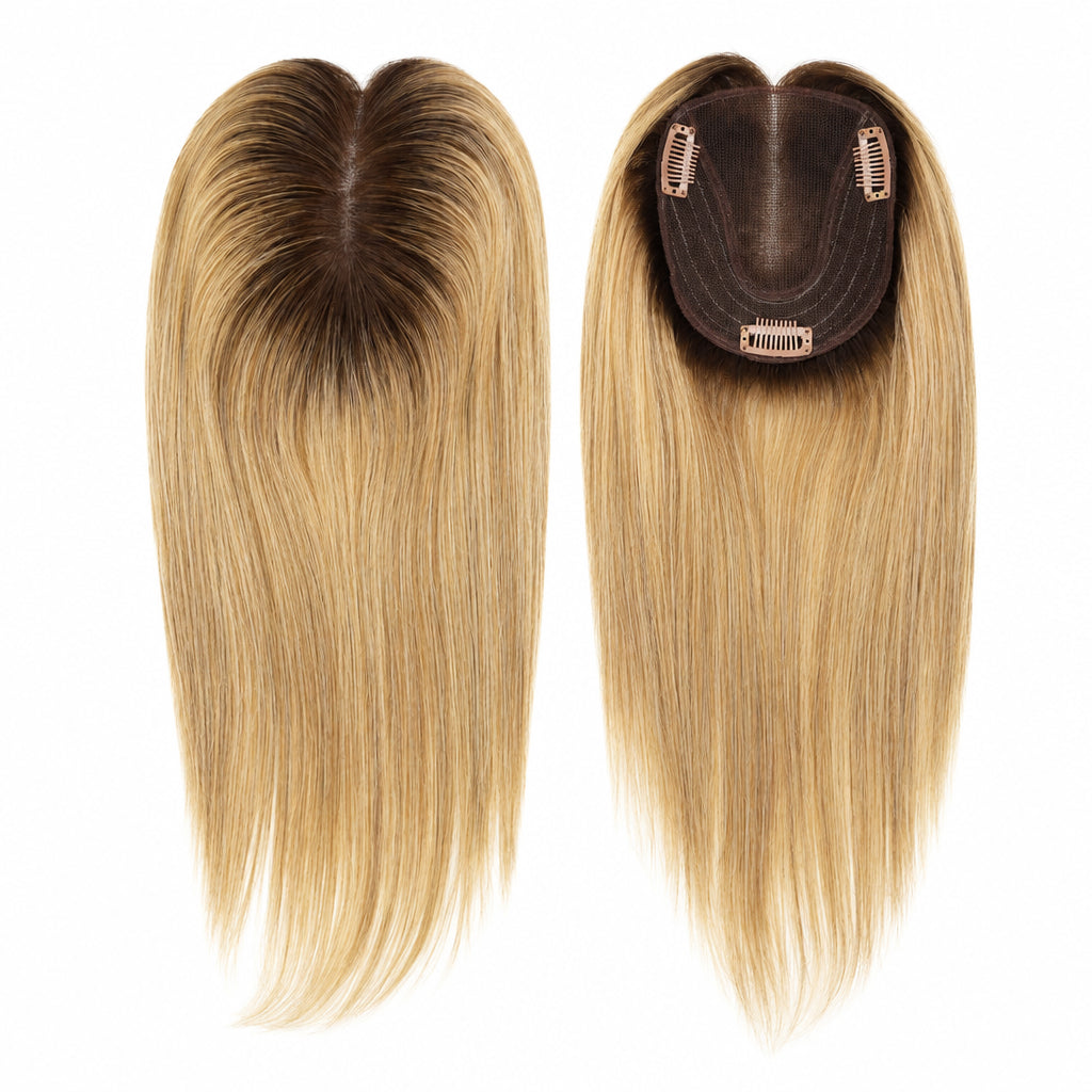 Straight Clip-In Hair Topper with Lace Base – 12 Inch