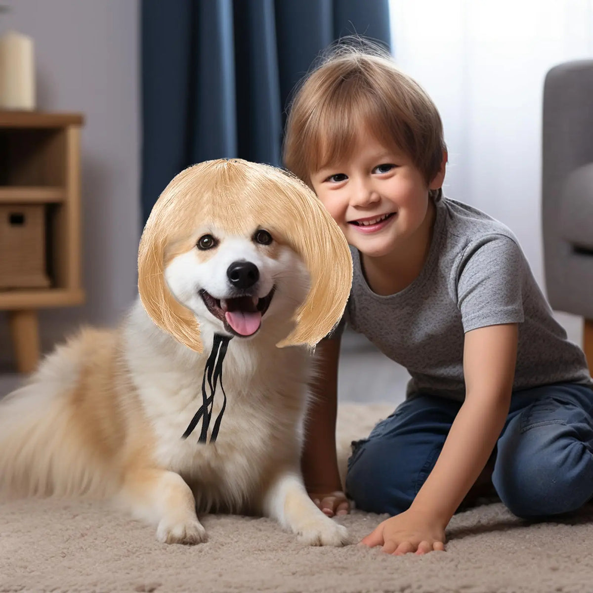 Funny Pet Cosplay Wig — Short Costume Wig for Dogs & Cats