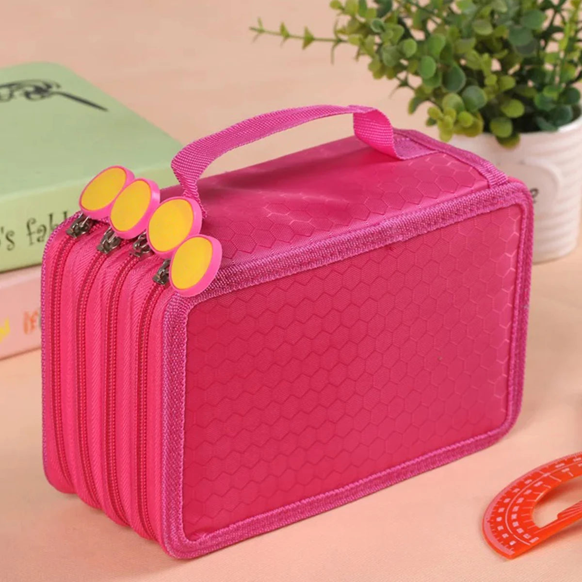 72 Holes Four Layers Pencil Case — Large Capacity Kawaii Pen Storage Bag