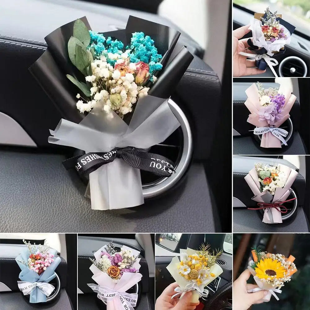 Dried Flower Car Air Vent Clip | Rhinestone Fragrance Diffuser