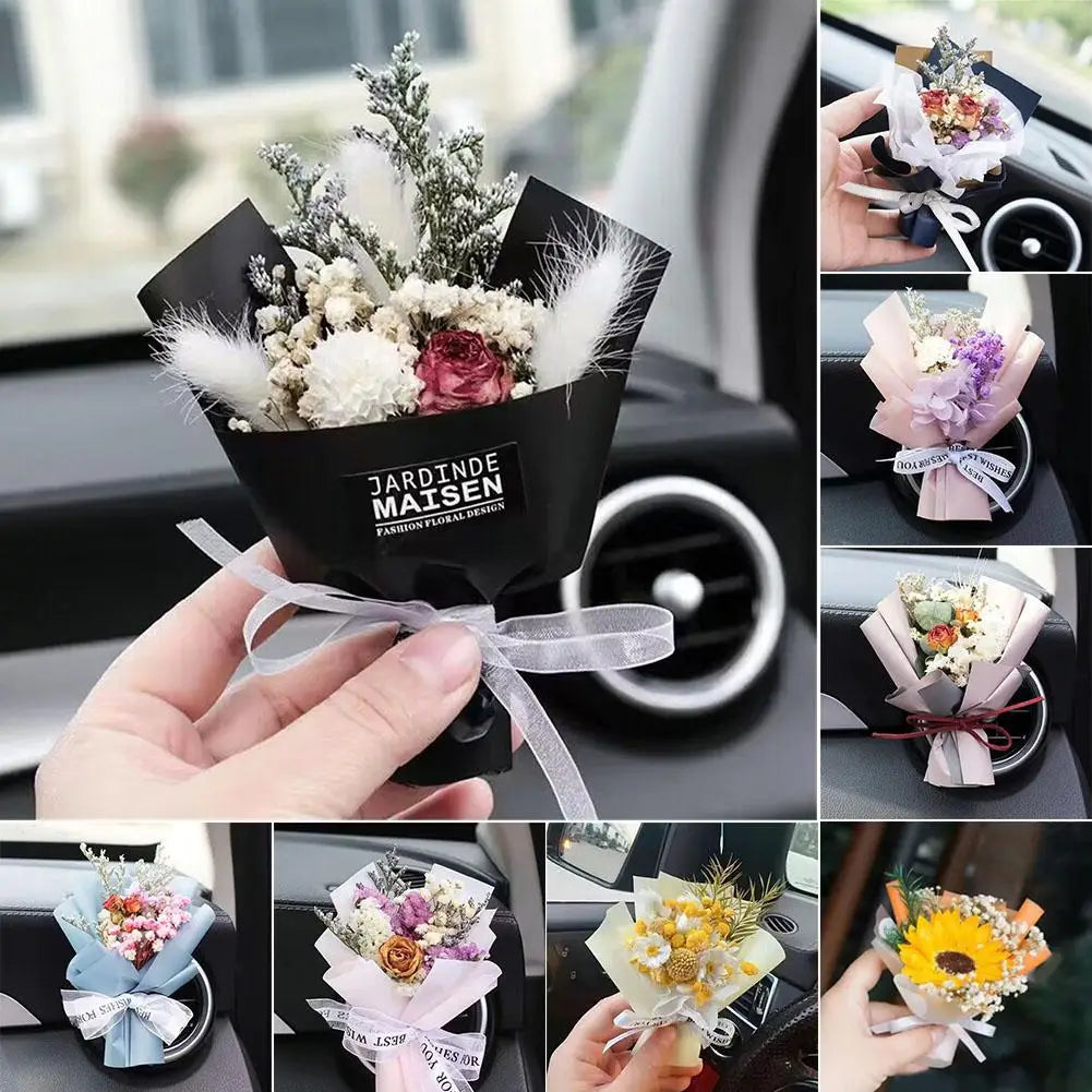 Dried Flower Car Air Vent Clip | Rhinestone Fragrance Diffuser