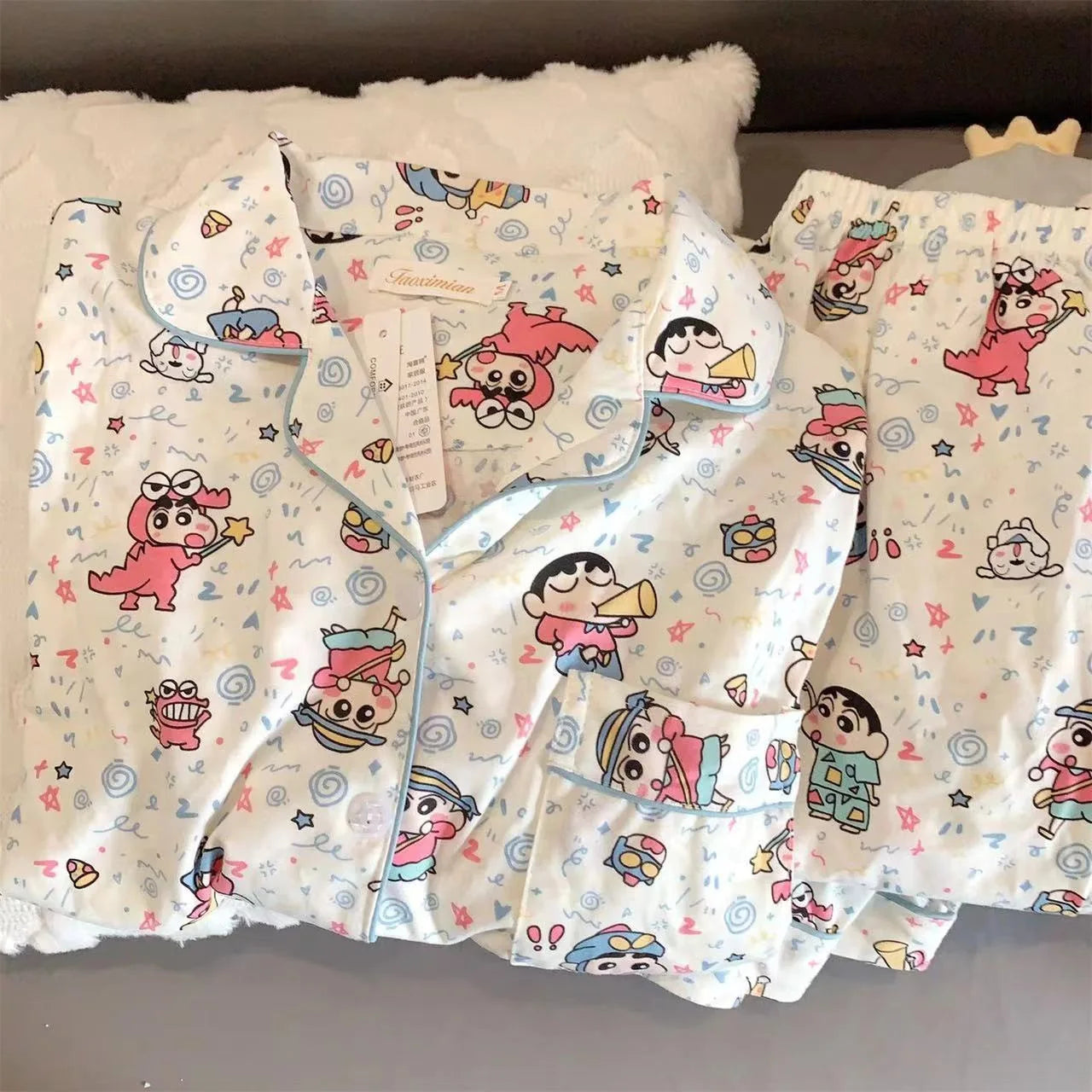 Crayon Shin-Chan Anime Pajamas Set — Women's Kawaii Cartoon Homewear