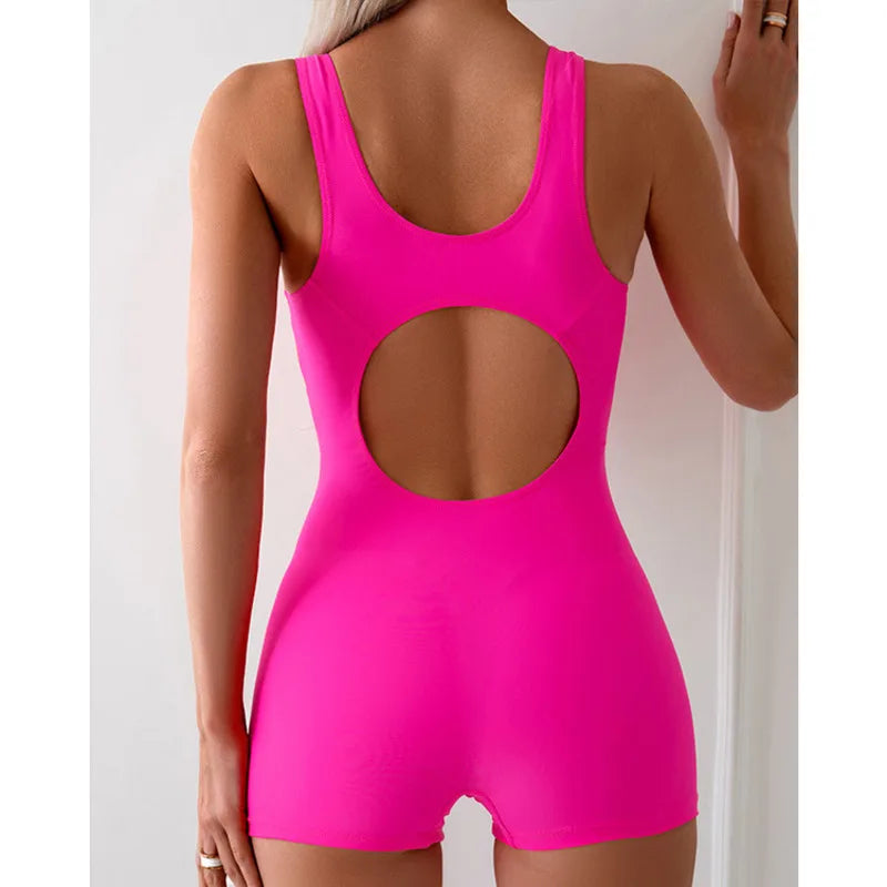 Women's Sexy Push-Up One-Piece Swimsuit — Closed Back Bodysuit Beachwear
