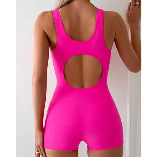 Women's Sexy Push-Up One-Piece Swimsuit — Closed Back Bodysuit Beachwear