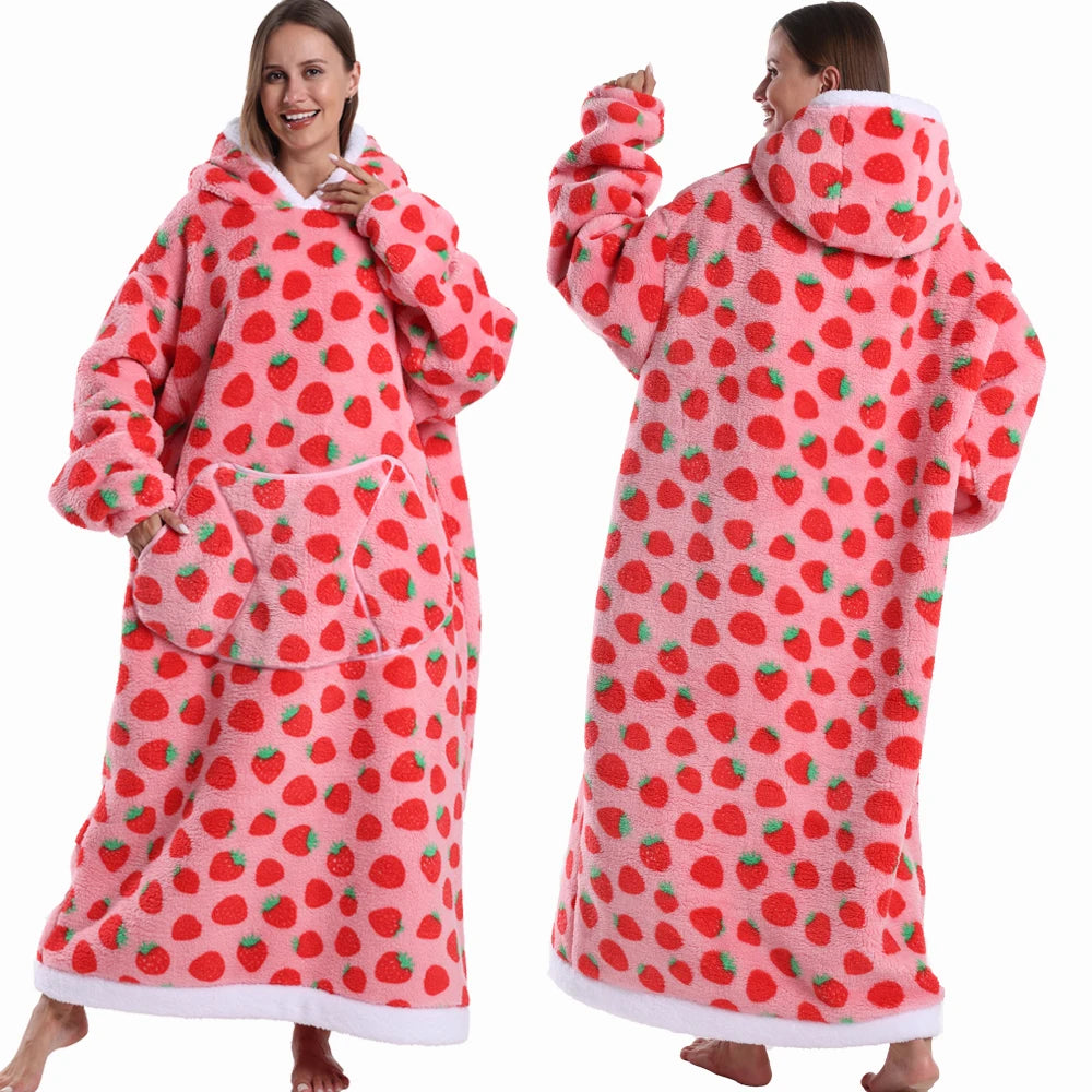 Cartoon Wearable Blanket Hoodie for Adults