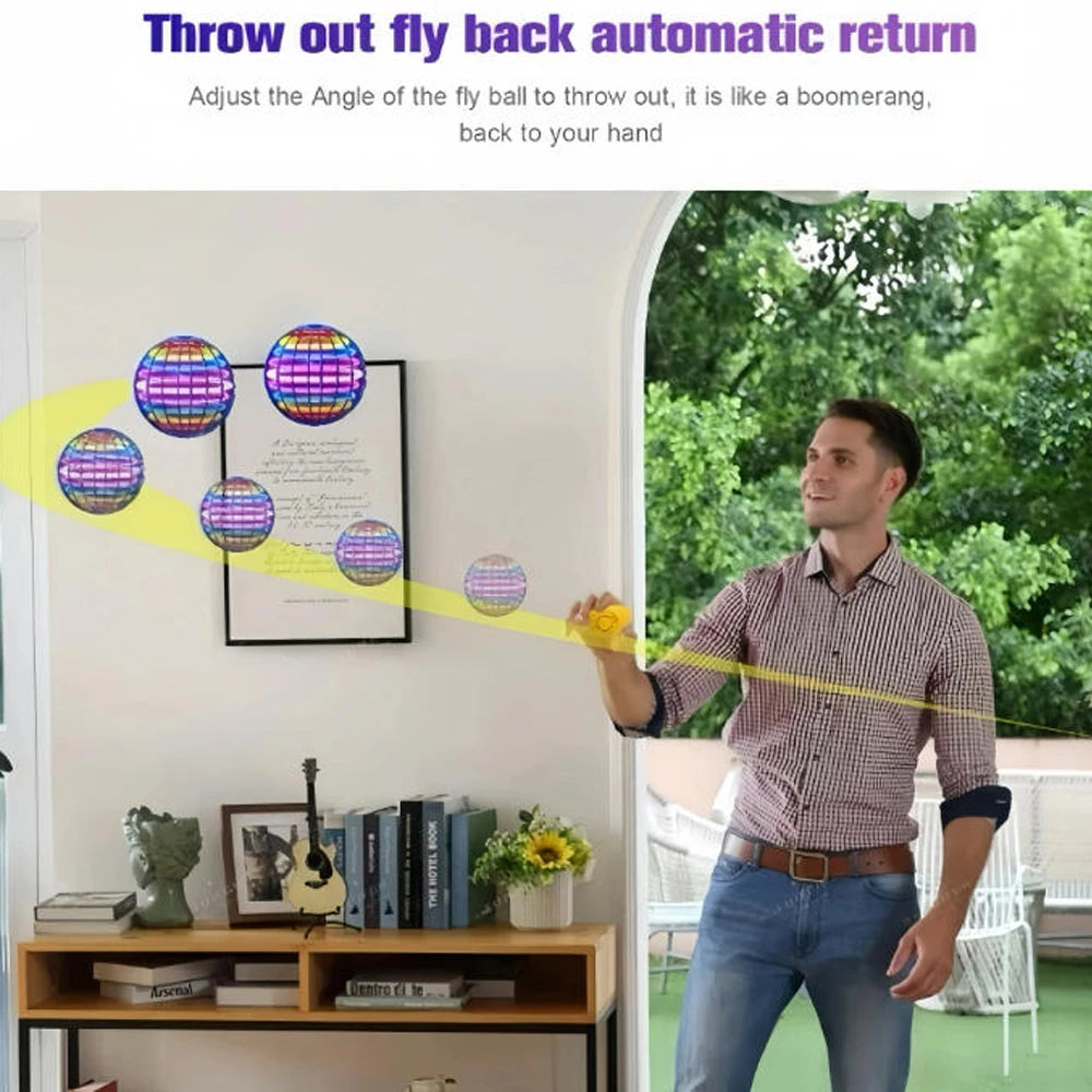 Flying Spinner Ball Toy — LED Hover Boomerang with Remote Control
