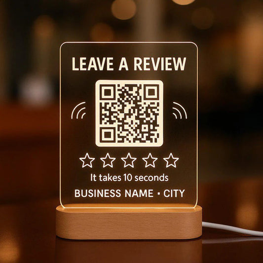 Custom LED Acrylic QR Code Payment Sign | Scan to Pay Display for Business