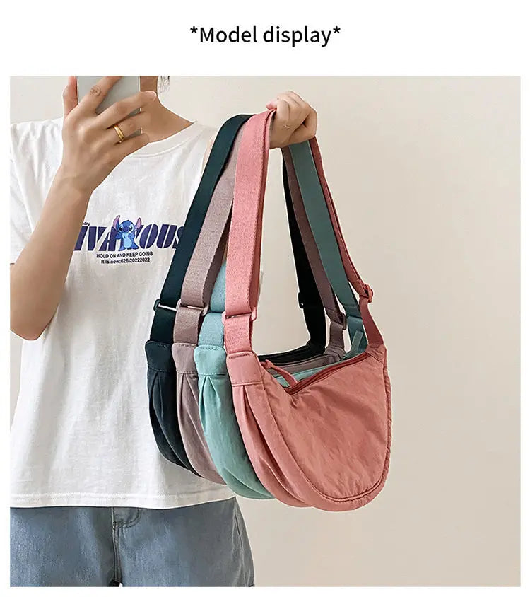 Nylon Hobos Women's Shoulder Dumpling Bag Large Capacity Travel Crossbody Half Moon Bags Outdoor Phone Pouch Handbags Wholesale