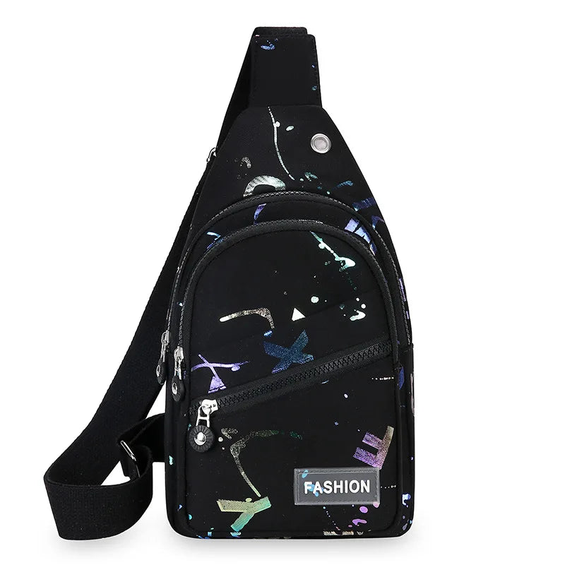 Nylon Sling Chest Bag — Crossbody Backpack for Women & Men