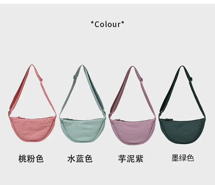 Nylon Hobos Women's Shoulder Dumpling Bag Large Capacity Travel Crossbody Half Moon Bags Outdoor Phone Pouch Handbags Wholesale