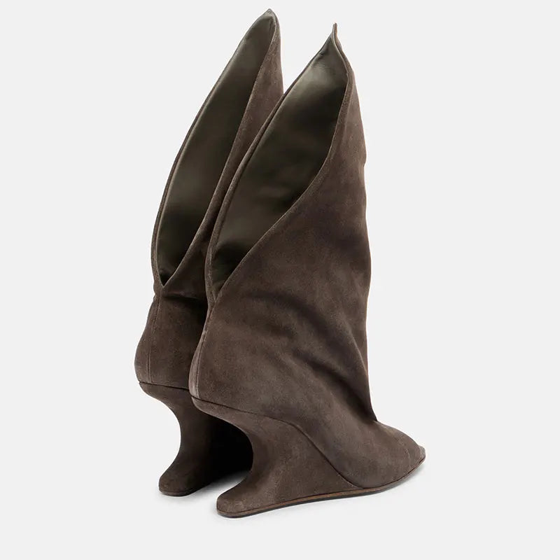 European and American High-quality Trendy Fashion Stage Walking Sleeve Short Boots for Women, Square Toe Open Toe Cool Boots