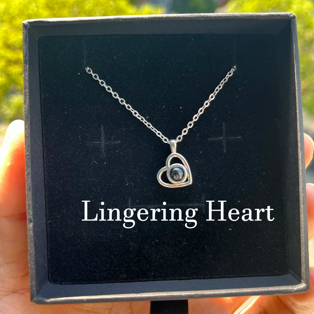 Personalized Photo Projection Necklace – Custom Heart Pendant with Your Picture Inside