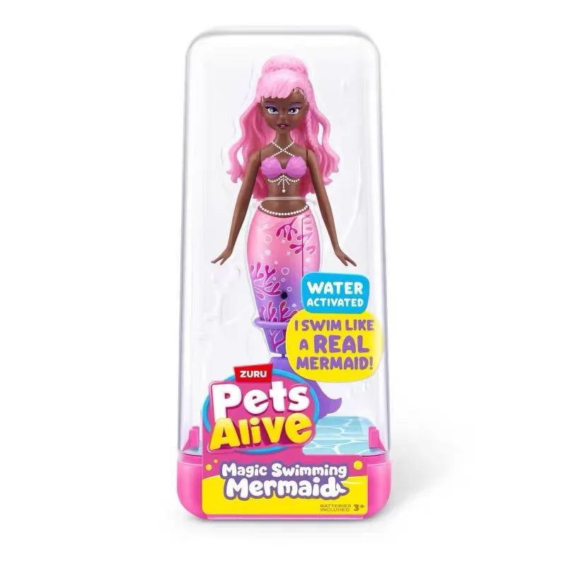 NEW Genuine Zuru Pets Alive Anime Action Figure Swimming Axolotls Magic Swimming Mermaid Diy Toy Model Collection Toy for Boys