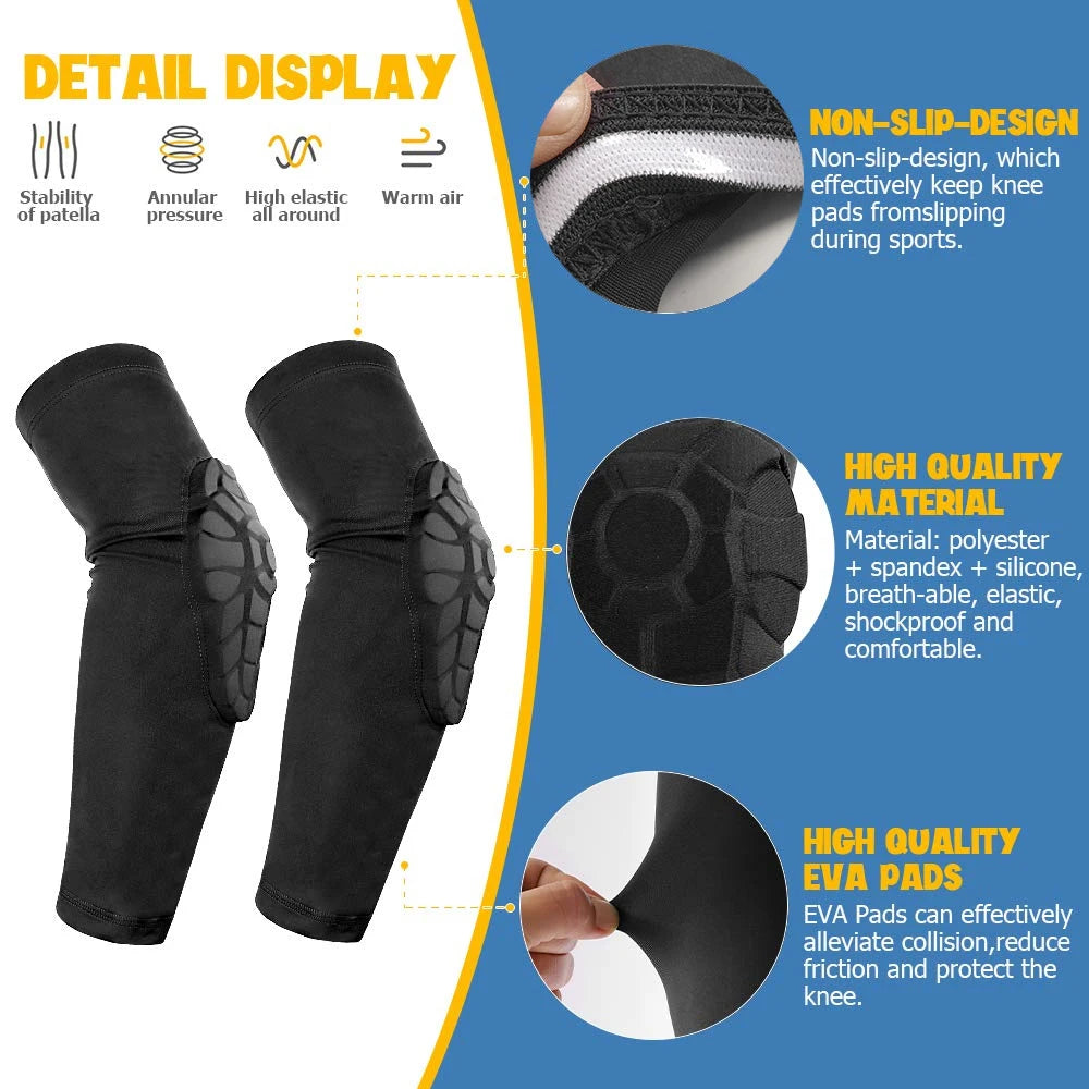 Kids Honeycomb Compression Knee & Elbow Pads – 2PCS Sports Protective Gear