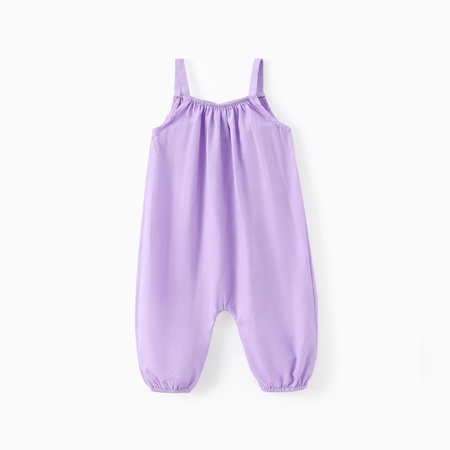 Baby Girl Cotton Sleeveless Harem Overalls — Soft & Breathable