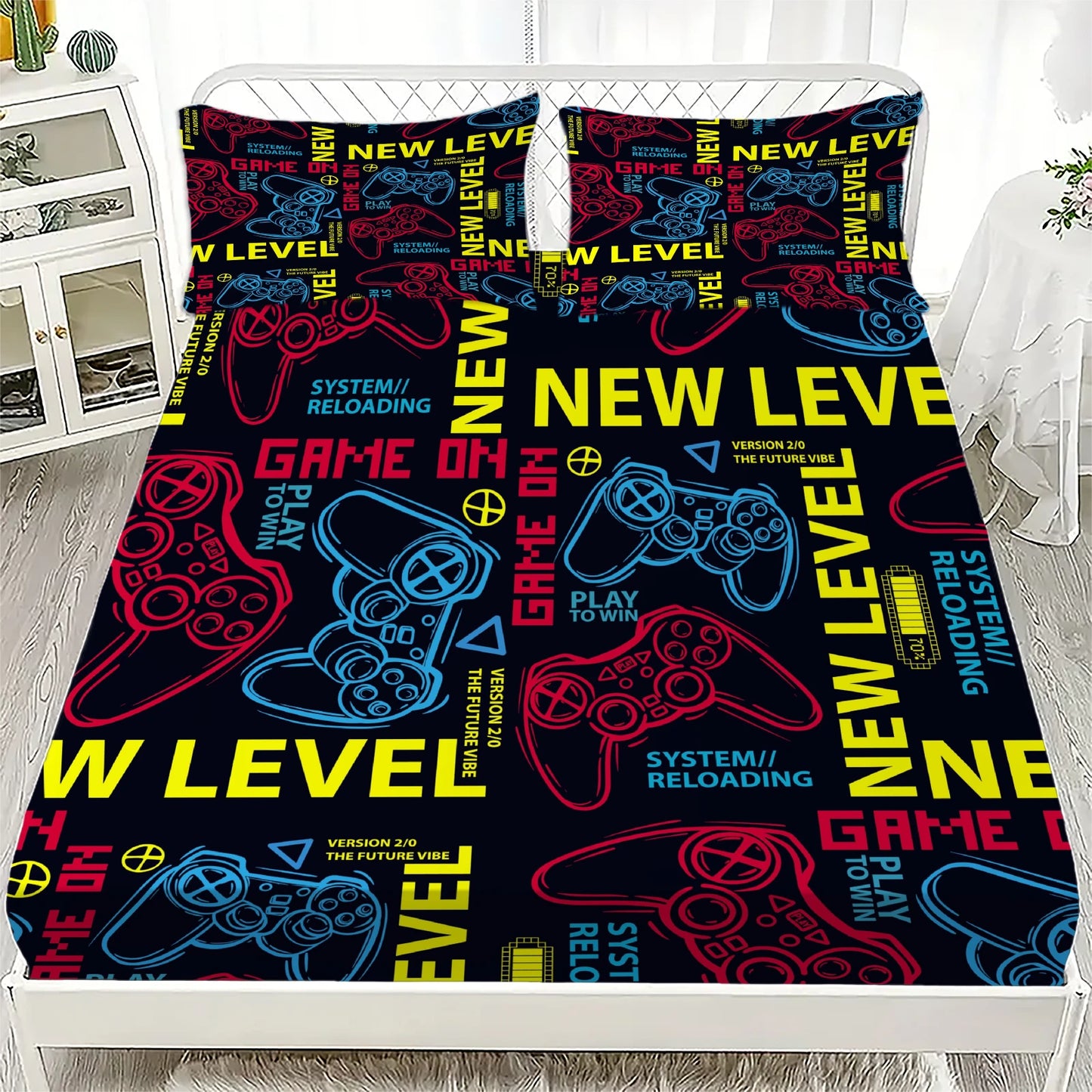 3D Game Controller Fitted Sheet | Boys Bedroom Decor