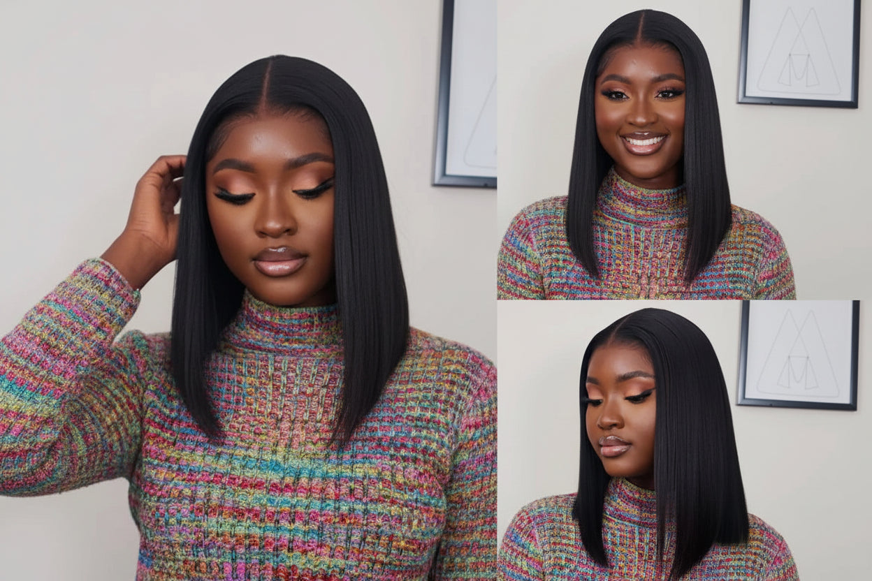 Bye-Bye Knots 7x5 Lace Pre-Cut Glueless Human Hair Bob Wig — 150% Density