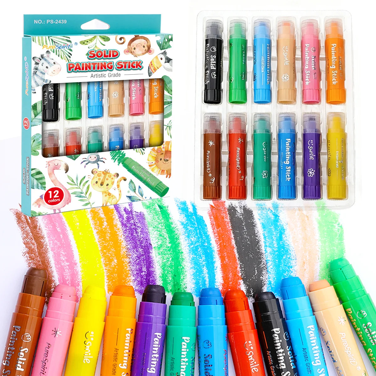 Solid Paint Sticks Set — Washable Colors for Kids & Students