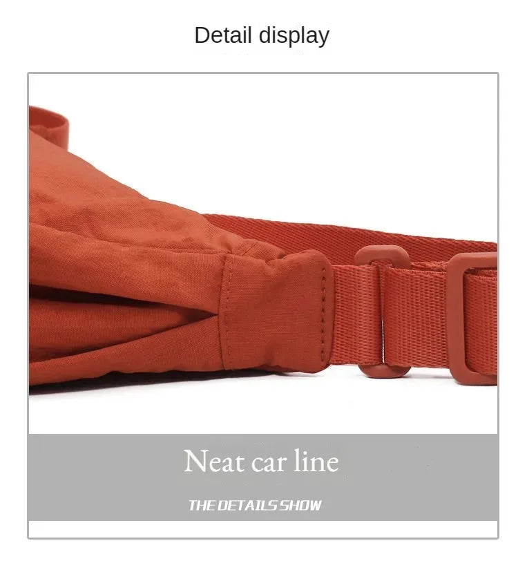 New Simple and Casual Solid Color Nylon Large Capacity Women's Dumpling Bag Shoulder Bag for Travel and Commuting
