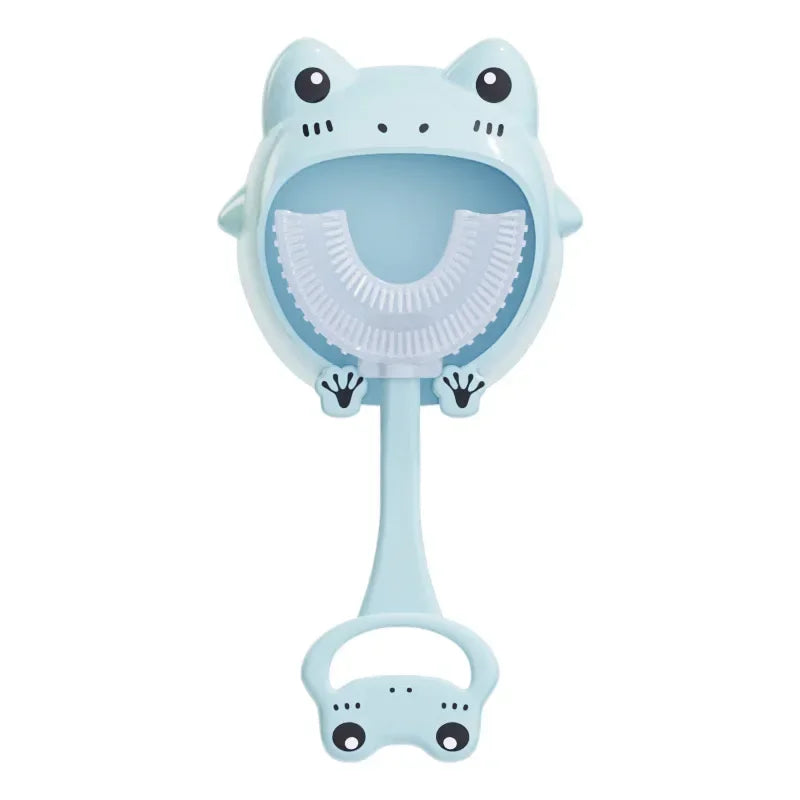 Kids U-Shaped Silicone Toothbrush — 360° Cartoon Design for Ages 1–12