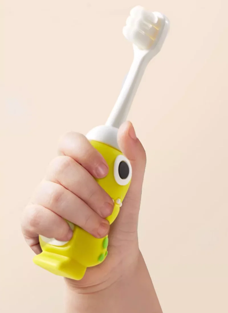 Kids Cartoon Dinosaur Toothbrush — Ultra-Soft Anti-Poke Bristles for Children