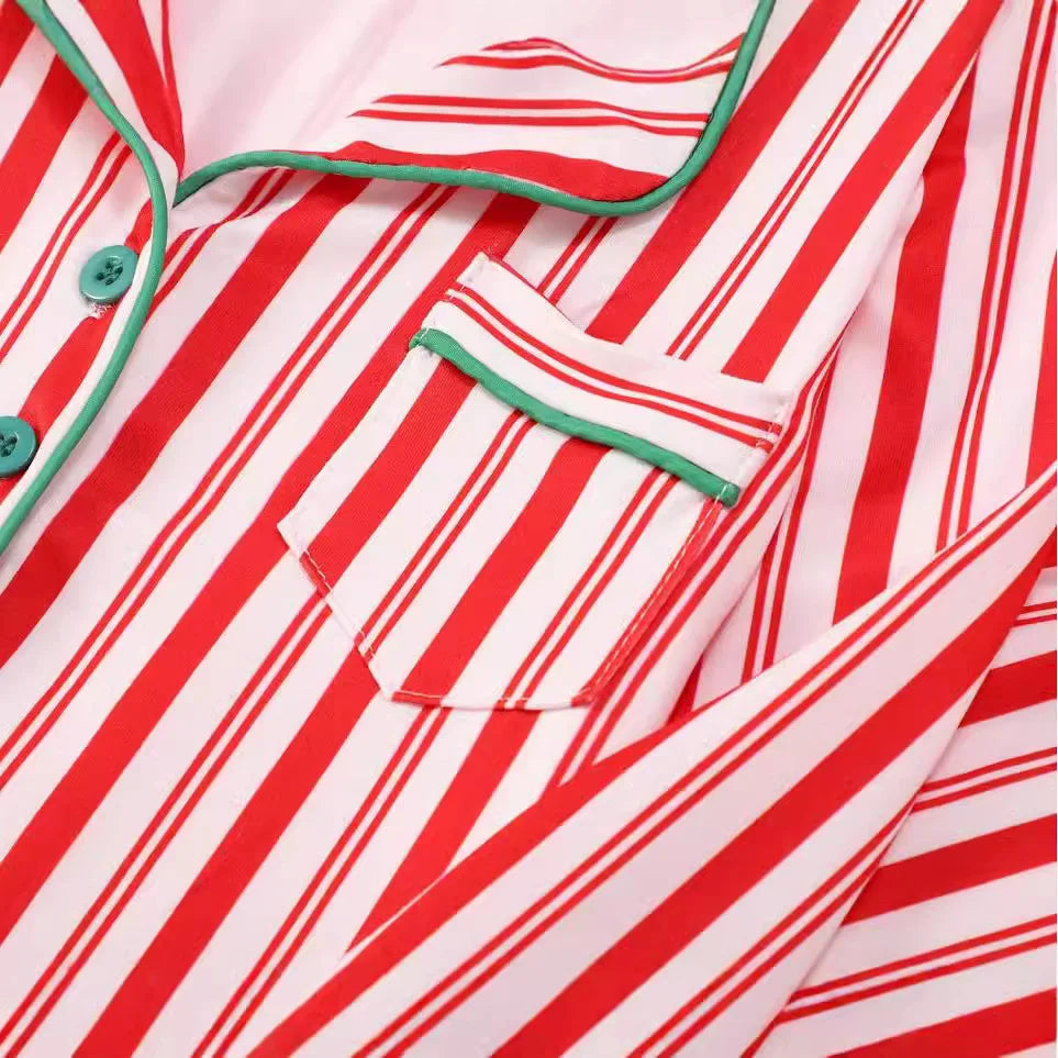 Matching Striped Christmas Family Pajamas for Adults, Kids, Babies & Dogs
