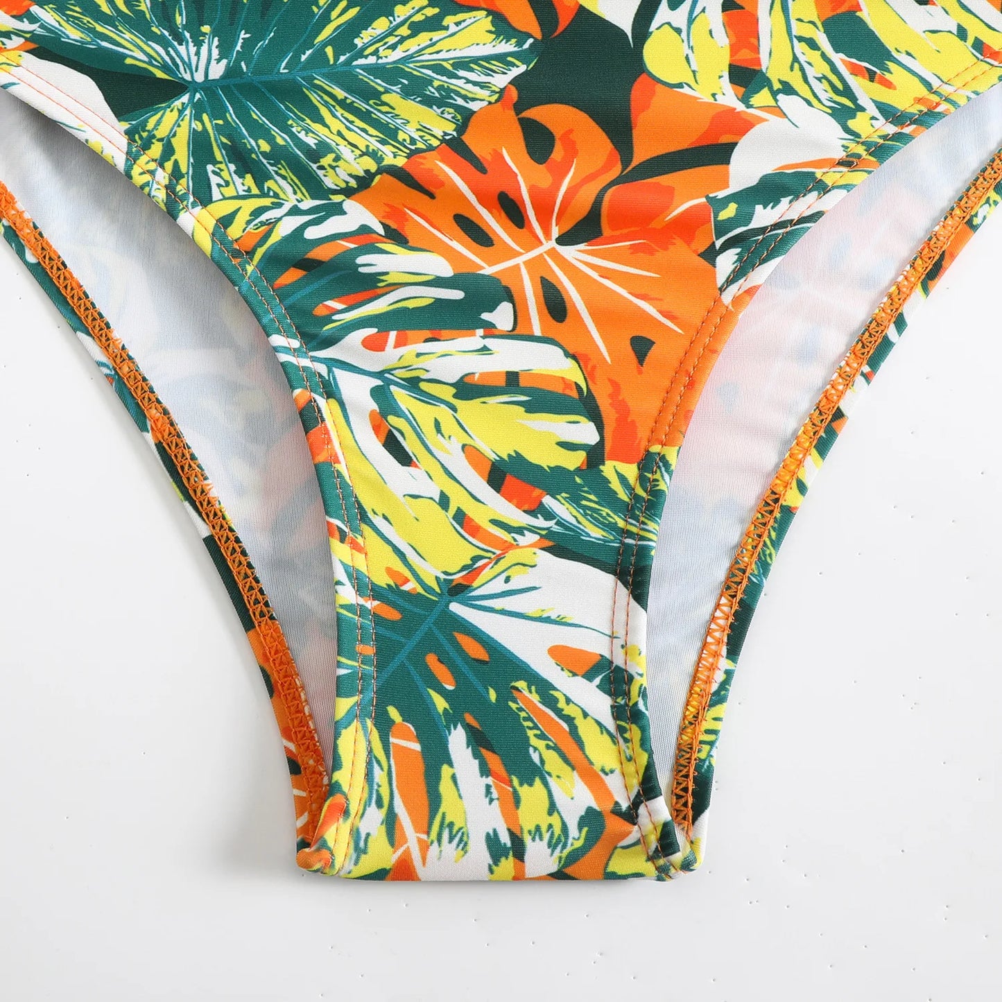 Women's Floral Print Two-Piece Bikini Set — High Waist Sexy Ruffled Swimsuit