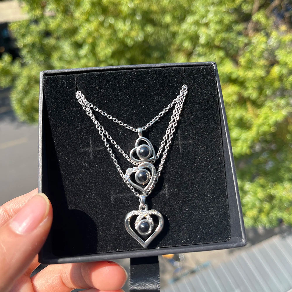 Personalized Photo Projection Necklace – Custom Heart Pendant with Your Picture Inside