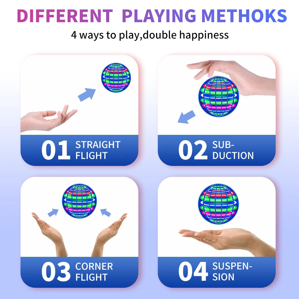 Flying Spinner Ball Toy — LED Hover Boomerang with Remote Control
