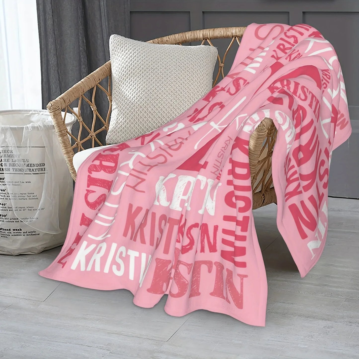Personalized Name Flannel Blanket For Girls And Boys Customized Soft Baby Blanket For Bed Sofa Picnics Travel Birthday Gift