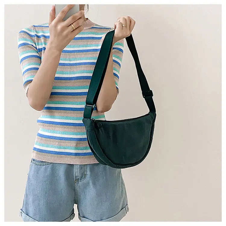 Nylon Hobos Women's Shoulder Dumpling Bag Large Capacity Travel Crossbody Half Moon Bags Outdoor Phone Pouch Handbags Wholesale