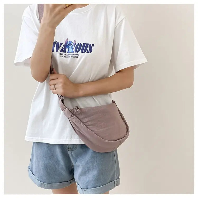 Nylon Hobos Women's Shoulder Dumpling Bag Large Capacity Travel Crossbody Half Moon Bags Outdoor Phone Pouch Handbags Wholesale