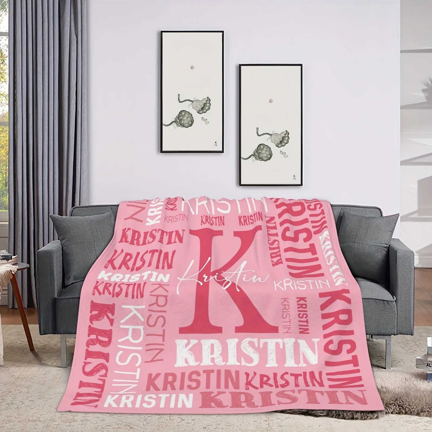 Personalized Name Flannel Blanket For Girls And Boys Customized Soft Baby Blanket For Bed Sofa Picnics Travel Birthday Gift