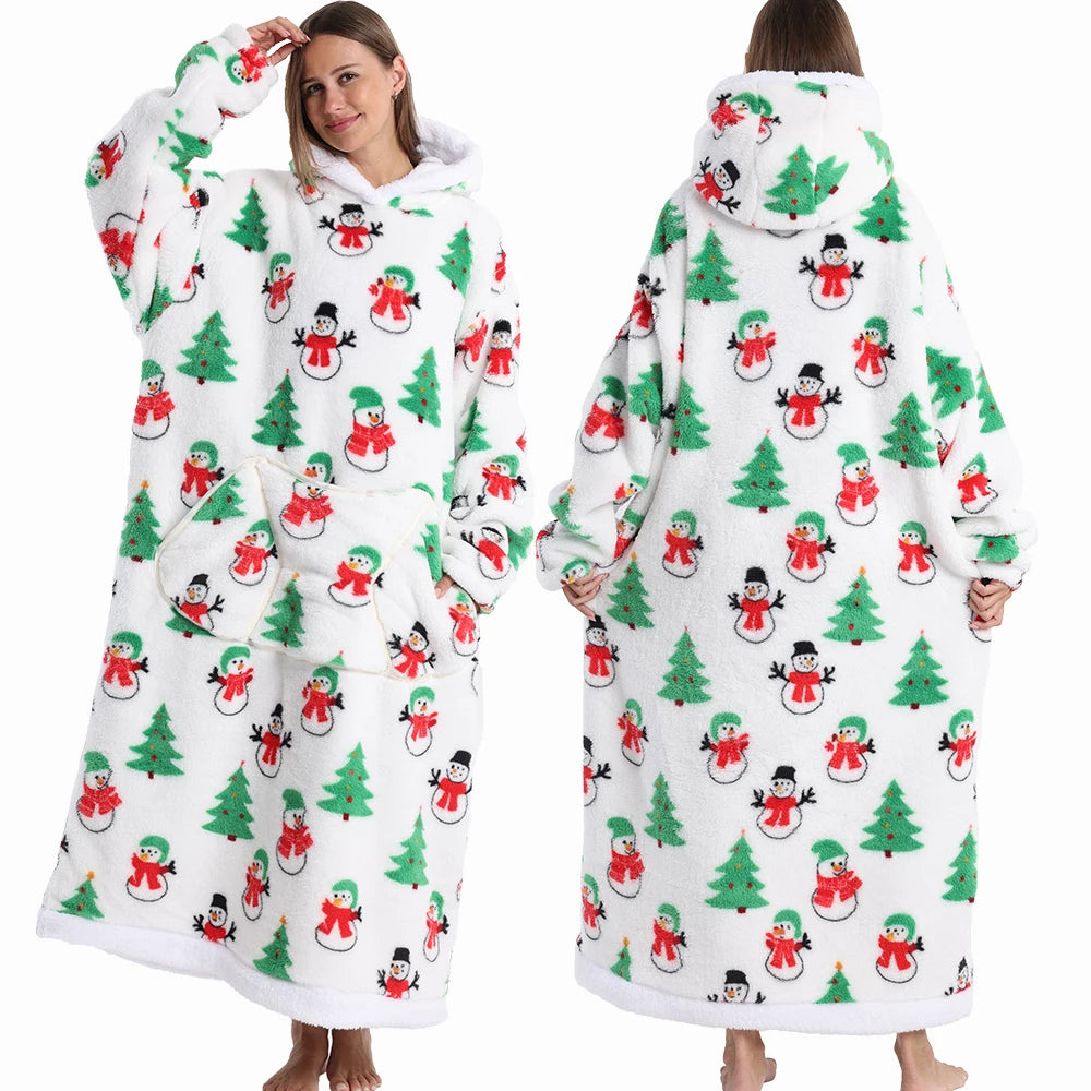 Cartoon Wearable Blanket Hoodie for Adults