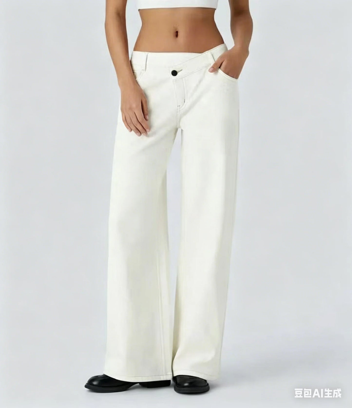Women's Retro Wide-Leg Baggy Jeans — Washed Denim Mom Jean