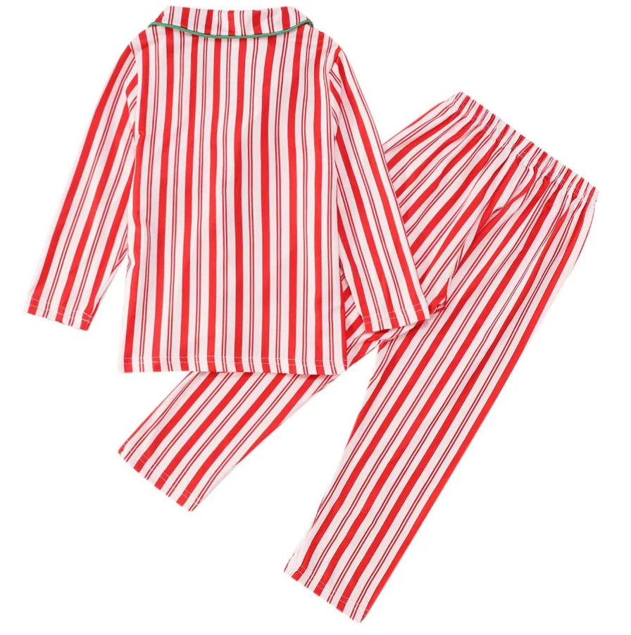 Matching Striped Christmas Family Pajamas for Adults, Kids, Babies & Dogs