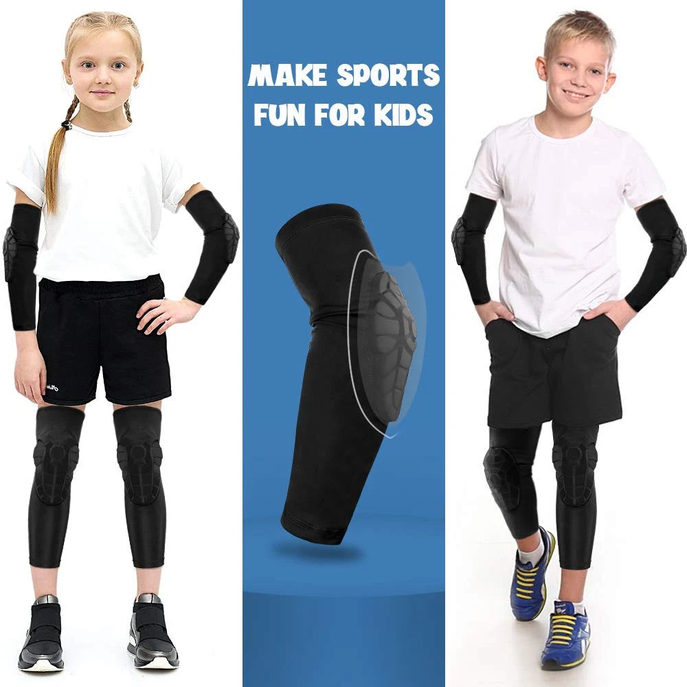 Kids Honeycomb Compression Knee & Elbow Pads – 2PCS Sports Protective Gear